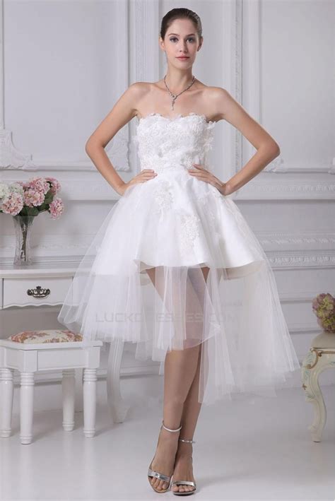 Don't hesitate to order your wedding dress from bridesire. Short/Mini Applique Tulle Bridal Wedding Dress WD010252