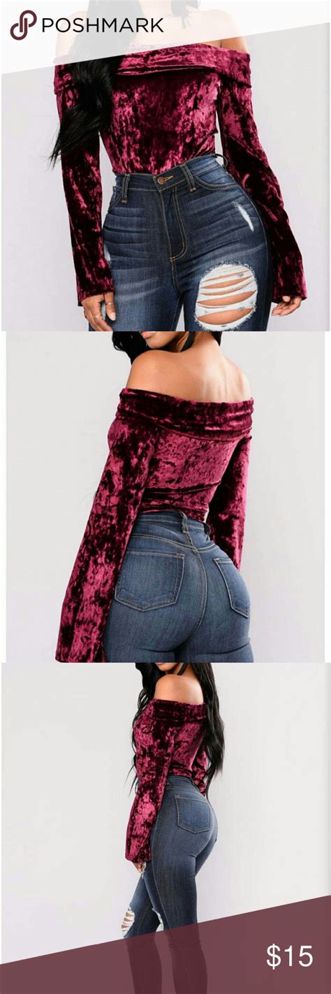 Fashion Nova Velvet Bodysuit Brand New Never Worn Fashion Nova Tops Fashion Nova Tops Velvet