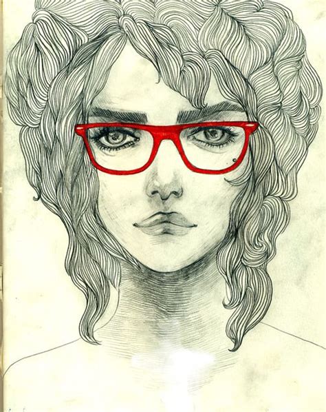 Red Glasses Hipster Art Love Illustration Visual Art