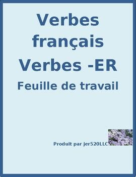 Present Tense Regular Er Verbs In French French Worksheets French