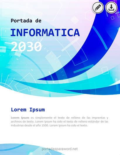 Portadas De Informatica Para Word Y Cuadernos【gratis】