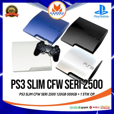Jual Playstation 3 Sony Slim CFW SERI 2500 120GB 50OGB FREE 2 Stick