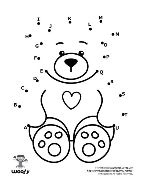 heart teddy bear dot  dot woo jr kids activities dot worksheets