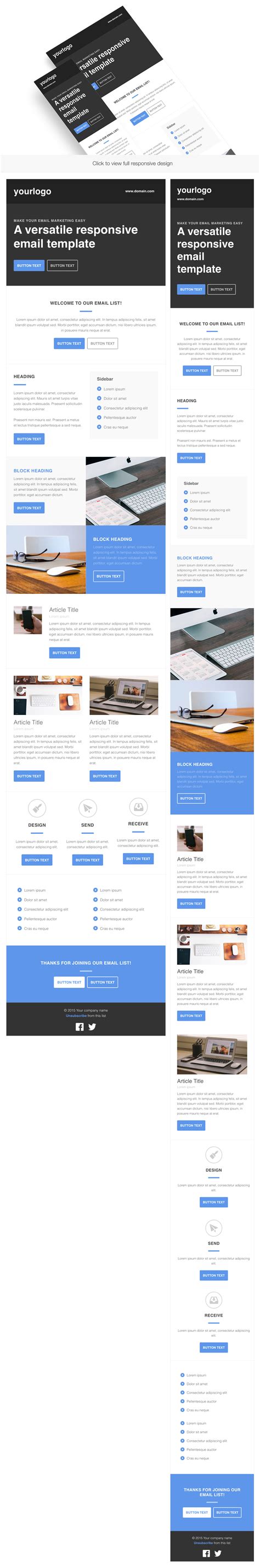 Responsive HTML Email Template | Html email templates, Email templates, Html email