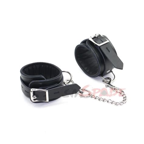 Smspade Bondage Restraint Handcuffs Real Leather Wrist Cuffs Adult Sex