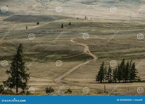 View Of The Kurai Steppes On Chuisky Trakt In The Altai Mountains Stock