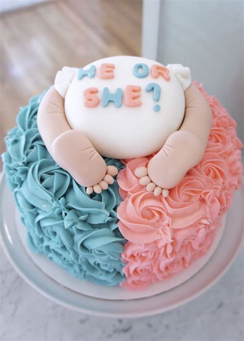 Adorable Gender Reveal Party Cakes Life As Mama Baby Reveal Cakes Gender Reveal Party
