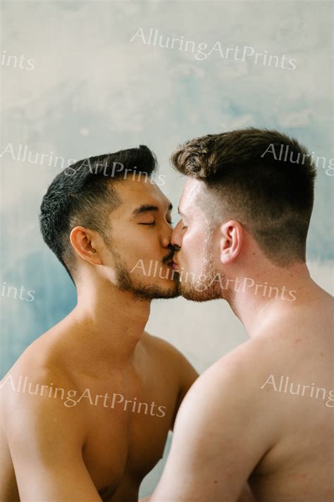 Print Sexy Male Model Shirtless Couple Duo Lovers Kissing M143 Etsy