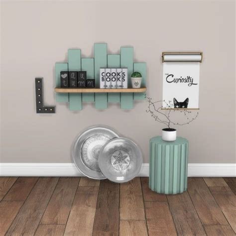 Leo 4 Sims Shelf And Side Table Sims 4 Downloads Sims 4 Loft Sims 4