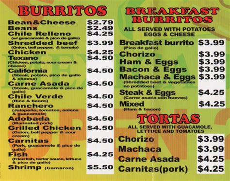 Check out their menu for some delicious mexican. Rancherito's menu with prices - SLC menu