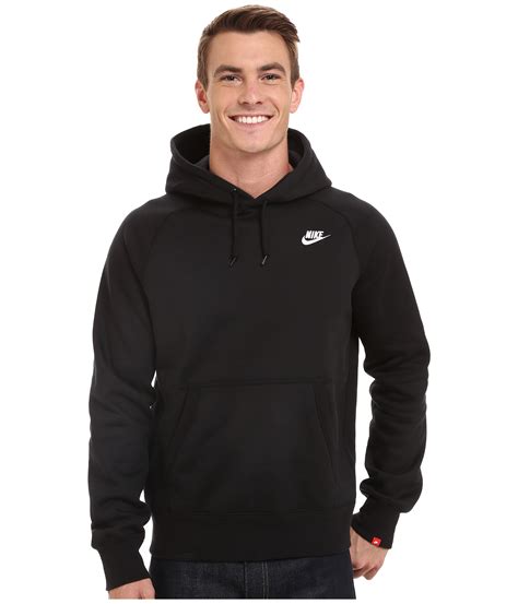 Nike Aw77 Fleece Pullover Hoodie In Black For Men Blackblackwhite