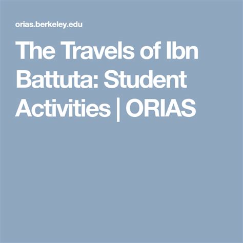 The Travels Of Ibn Battuta Student Activities Orias Student