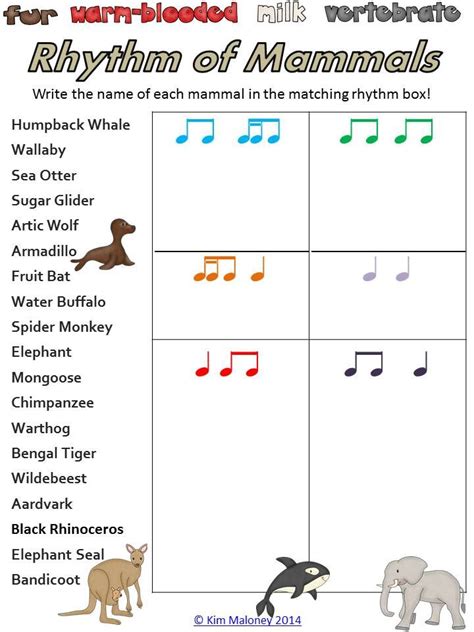 Rhythm Worksheet For Kindergarten