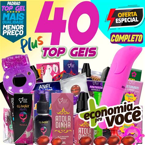 Kit 40 Sex Shop Top Gel Produtos Eróticos C Vibrador Golfinho Sexy
