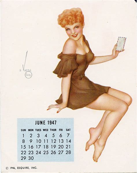 Lot Ephemera Alberto Vargas Pin Up Girl Calendar 1947