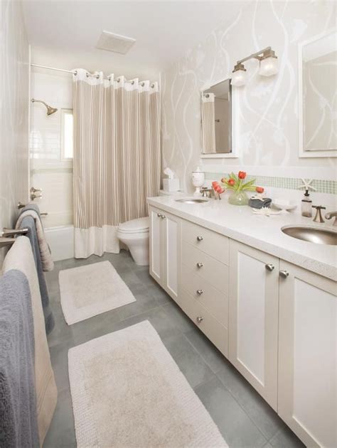 White And Cream Bathroom With Coastal Accents White And Cream