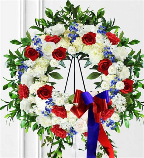 Red White And Blue Sympathy Wreath Avas Flowers