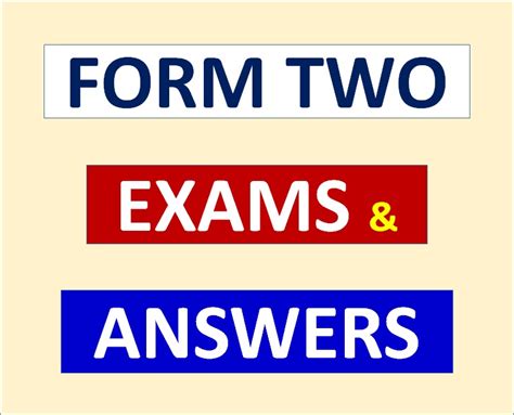 Form Two Exams With Answers Download All Subjects Solved Exams