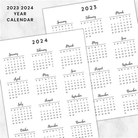 Monthly Planner 2023 2024 Printable2023 2024 Calendar Etsy