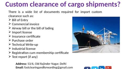 What Documents Are Required For Custom Clearance Of Cargo Shipments
