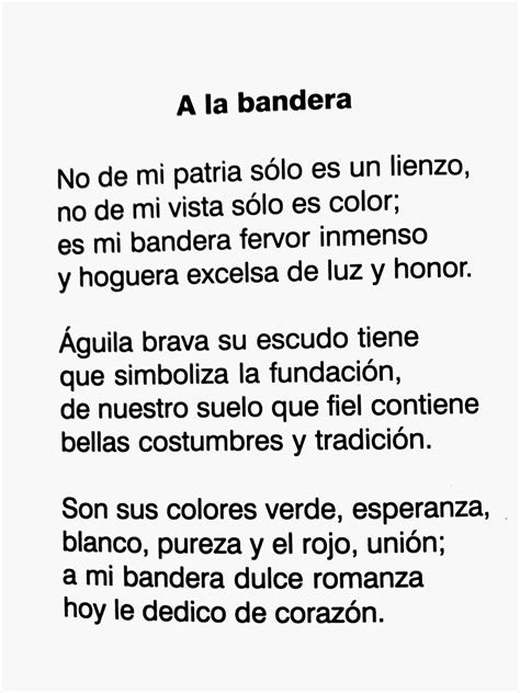 Poema De La Bandera Nacional Mexicana 16 Versos Poema De La Bandera Nacional Mexicana 16 Versos
