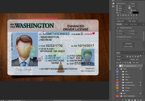 Washington Driving License Psd Template Driving License Template