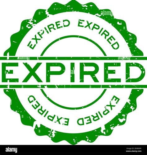 Grunge Green Expired Word Round Rubber Seal Stamp On White Background