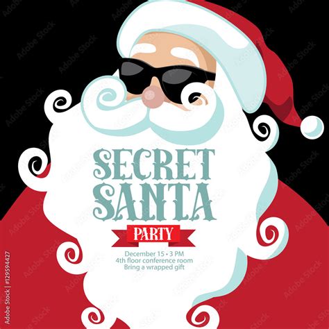 Download Secret Santa Invitation Template With Santa Claus Eps 10