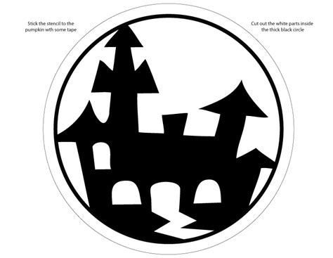 Printable Halloween Stencils Spooky Castle 793×614 Halloween