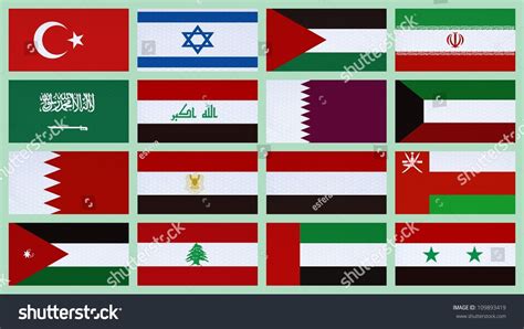 A gs1 128 shipping label is commonly broken down into various pre defined zones. Group Of Sixteen Middle East Countries. Flags Collage Stock Photo 109893419 : Shutterstock