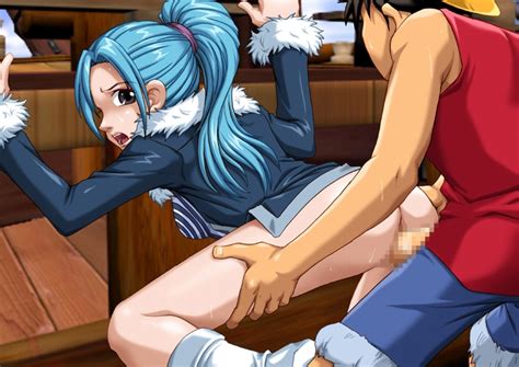 Toon Sex Pic Blue Hair Censored Hat Monkey D Luffy