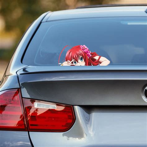 Buy Ptuleyt High School Dxd Rias Gremory Cute Anime Girl Peeker Vinyl Decal Window Car Stickers