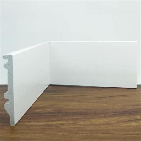 Rodapé De Poliestireno Liso Branco 10 Cm Goede Barra De 240 M Goede