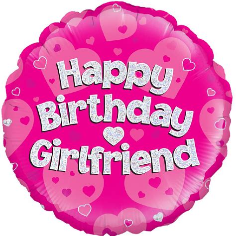 Happy Birthday Girlfriend Pink 18 Foil Helium Balloon