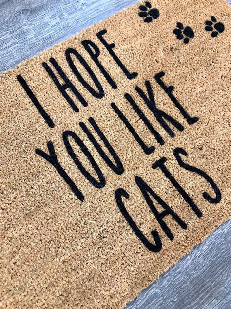 I Hope You Like Cats Custom Doormat Door Mat Welcome Mat Etsy