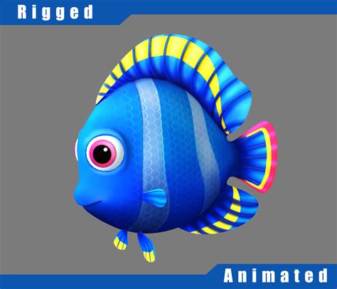 Cartoon Fish Rigged Animated 3d Model Cgtrader