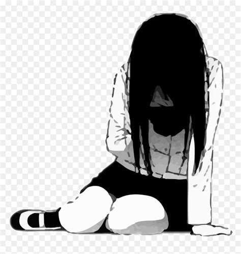 Girl Anime Animegirl Blackandwhite Schoolgirl Depressed Sad Anime