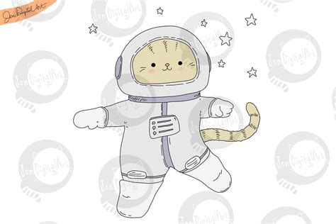 Astronaut Cat Pngjpeg Cute Clip Art Illustration 144146