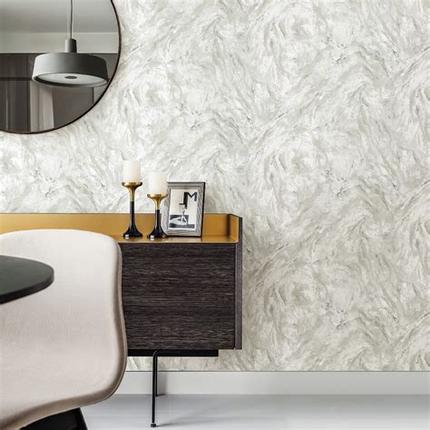 2927 00106 Polished Metallic Wallpaper By Brewster Titania Marble Texture