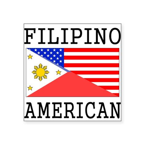 Filipino American Flag Sticker Square Filipino American Flag Sticker