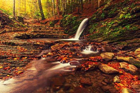 Autumn Mountain Waterfall Stock Image Image Of Autumn 154982017