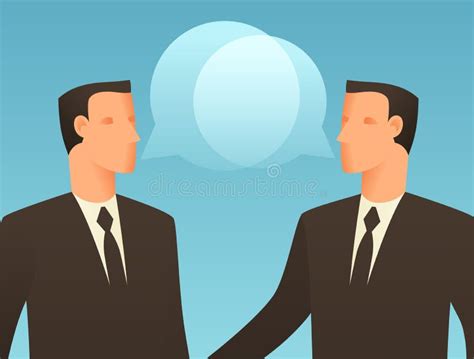 Dialogue Business Conceptual Illustration With Talking Businessmen Stock Vector Illustration