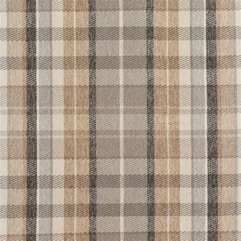Flannel Grey Silver Plaid Check Woven Patterns Upholstery Fabric By The