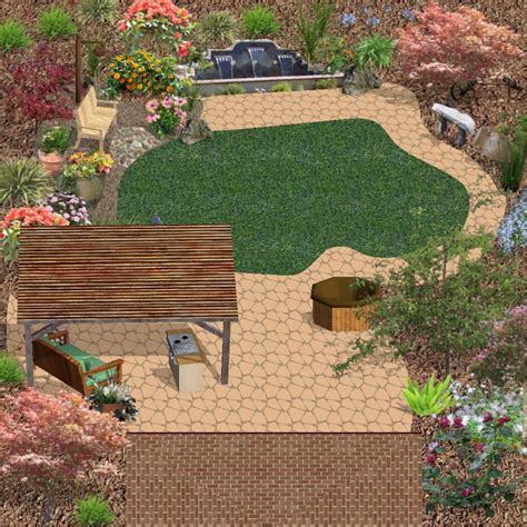 The natural stone in our small patio backyard is the perfect backdrop for women cafe chairs and wood console tables. Design-Aholic: Backyard Inspiration: small spaces