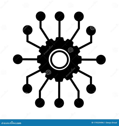 Automated System Line Icon On White Background Vector Illustration