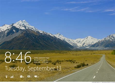 A First Look At Windows 8 Lock Screen 1 Cnnmoney