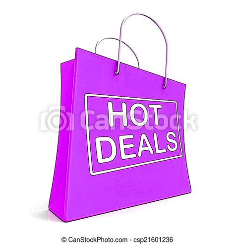 Stock Photos Of Hot Deals On Shopping Bags Shows Bargains Sale And