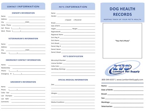 Dog Health Records Form Lambert Vet Supply Download Printable Pdf