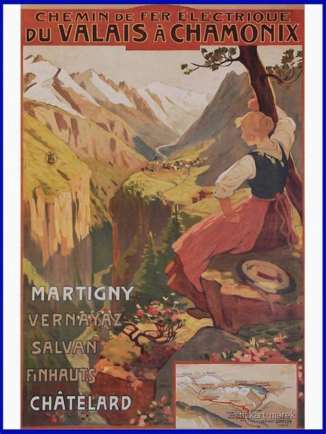 Valais A Chamonix Vintage Travel Poster Poster By Stickart Marek Vintage Travel Posters