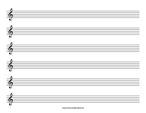 Printable Staff Paper for Musicians